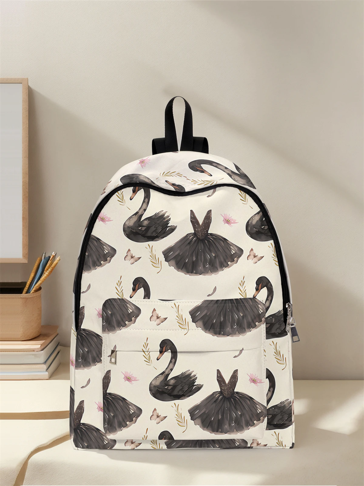 

Рюкзак Black Swan Pattern, новинка 2025, повседневный дорожный рюкзак, легкий и простой повседневный дорожный рюкзак