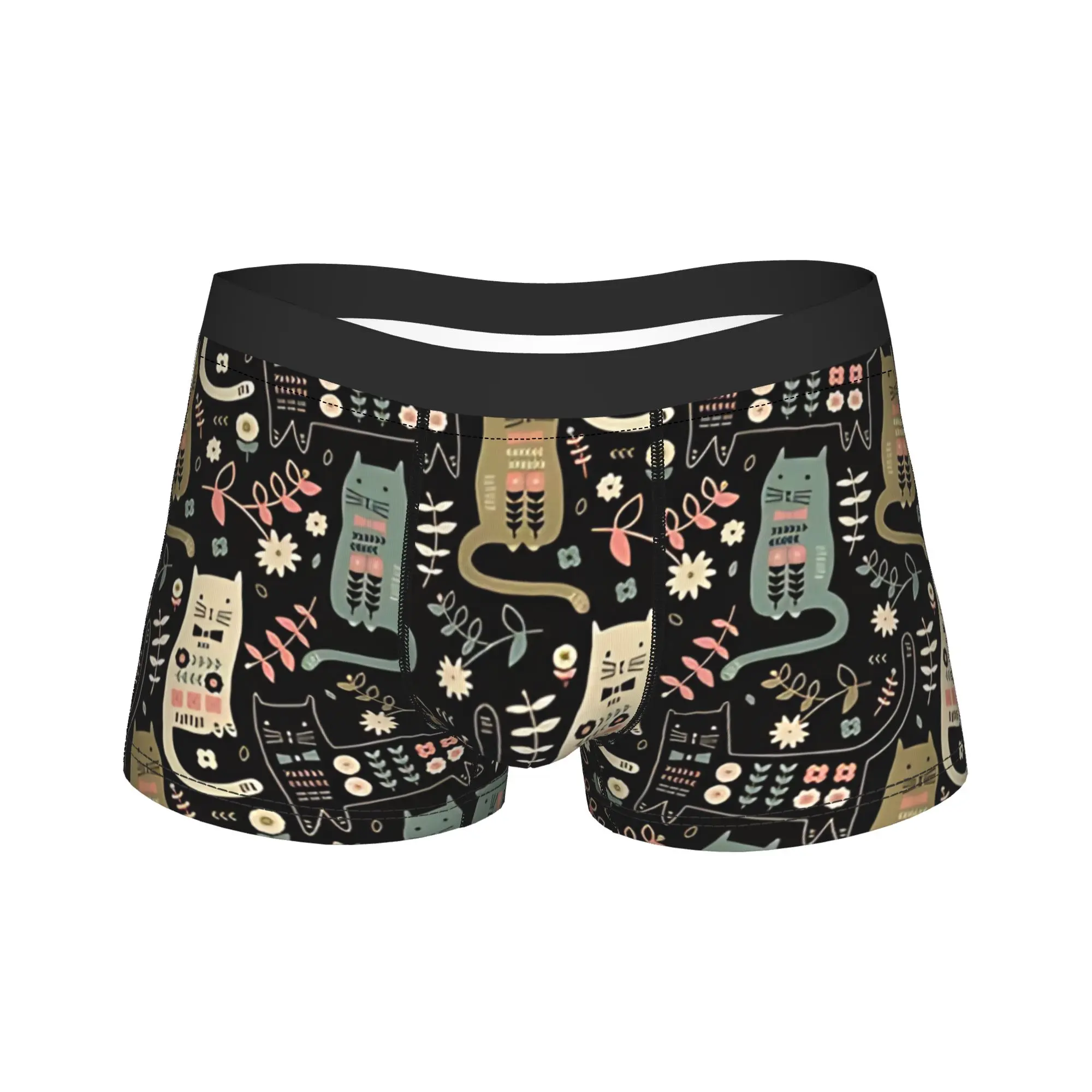 

Retro Vintage Art Cute Cats Underwear Print Boxer Shorts High Quality Man Panties Soft Trend Shorts Briefs Birthday Gift