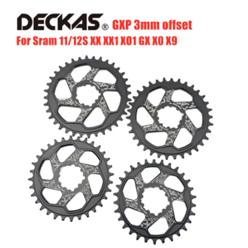 DECKAS-MTB Mountain Bike Crank Crankset, Crown Bicicleta Rodada Chainring, GXPS, 3mm Offset, apto para Sram XX1, X1, GX, XO, X9, 30T-36T