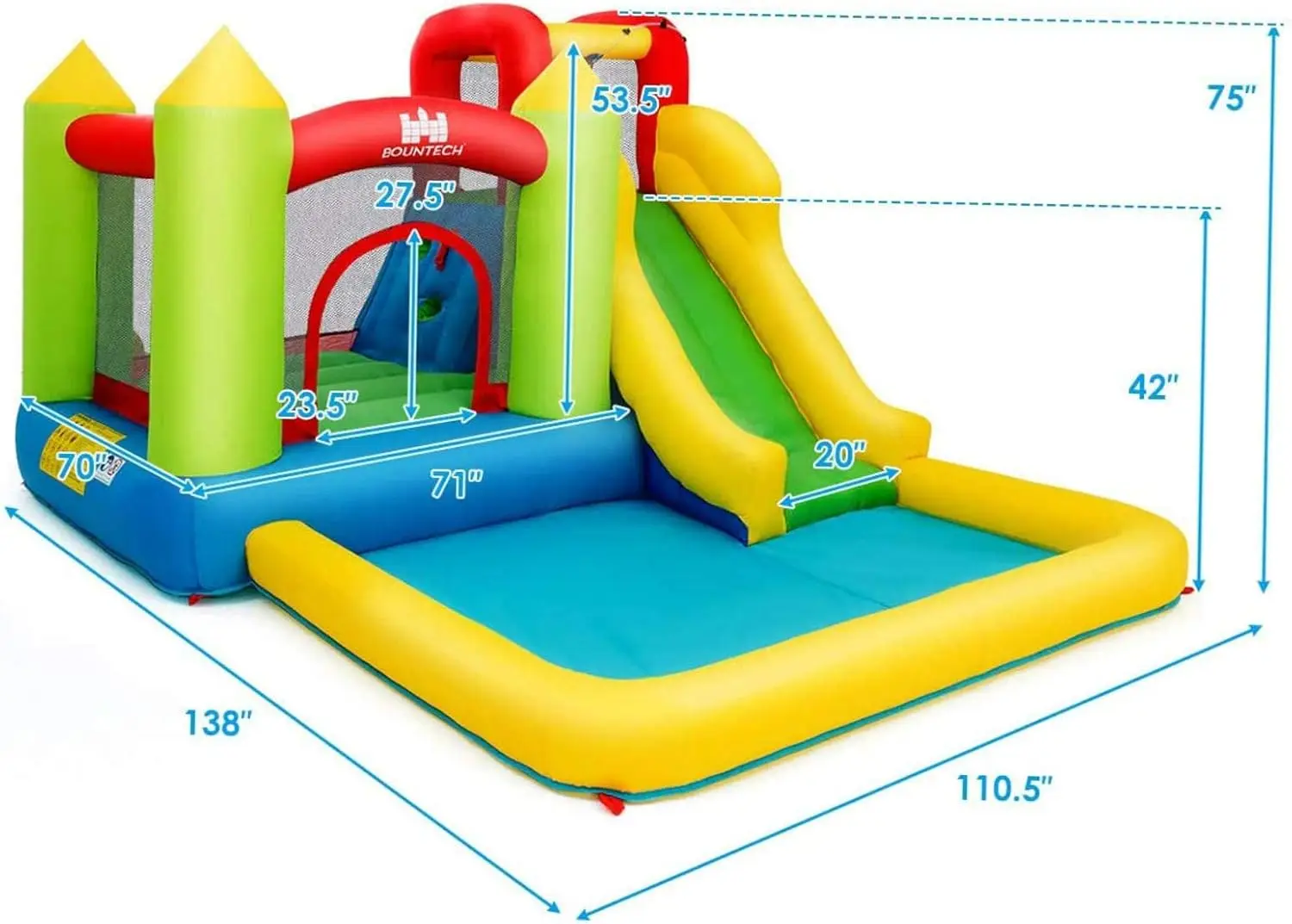 Nadmuchiwana zjeżdżalnia wodna, gigantyczny Park wodny z Bounce House ze ścianą wspinaczkową i zjeżdżalniami, brodzikiem, zjeżdżalnie wodne na zewnątrz