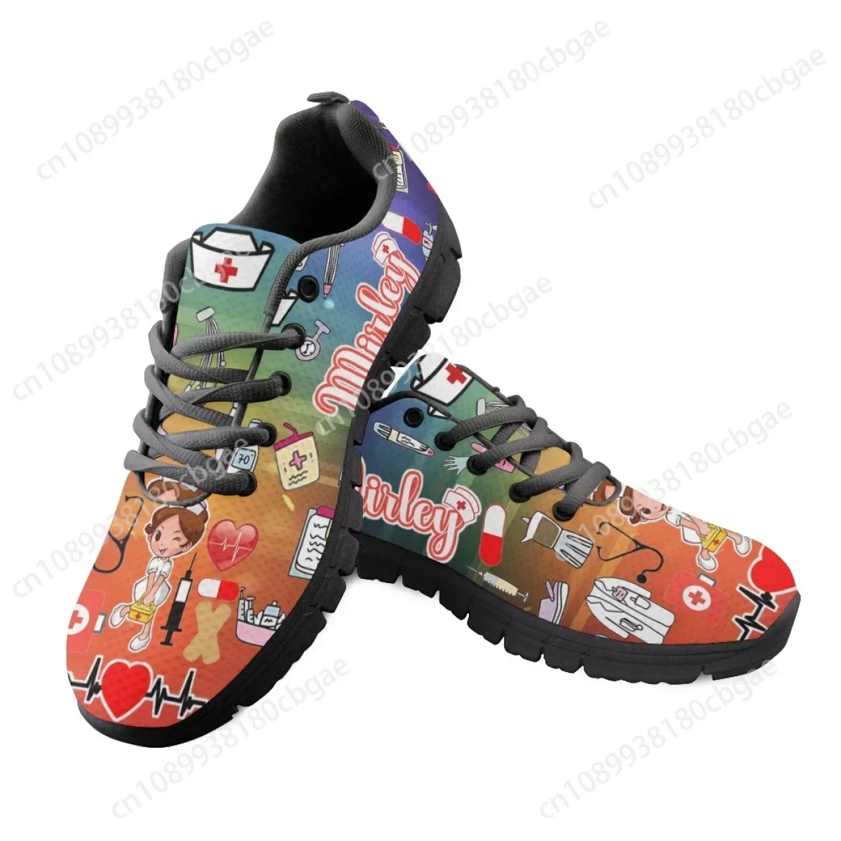 مستشفى Meical الإسعافات الأولية طباعة في سن المراهقة الفتيات أحذية عمل المستشفى جولة تو أحذية رياضية كاجوال ممرضة الفتيات نمط الأحذية النسائية