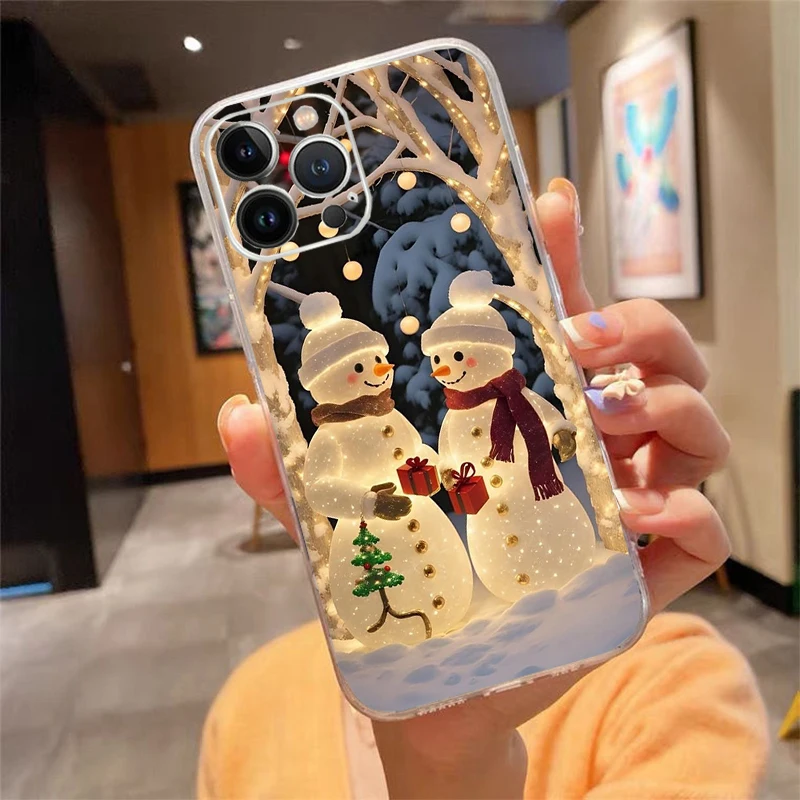 

Phone Case For iphone 17 Pro Max 17Pro 17Air 16 15 14 13 Pro Max 15 16 Pro 15Plus Christmas Snowman
