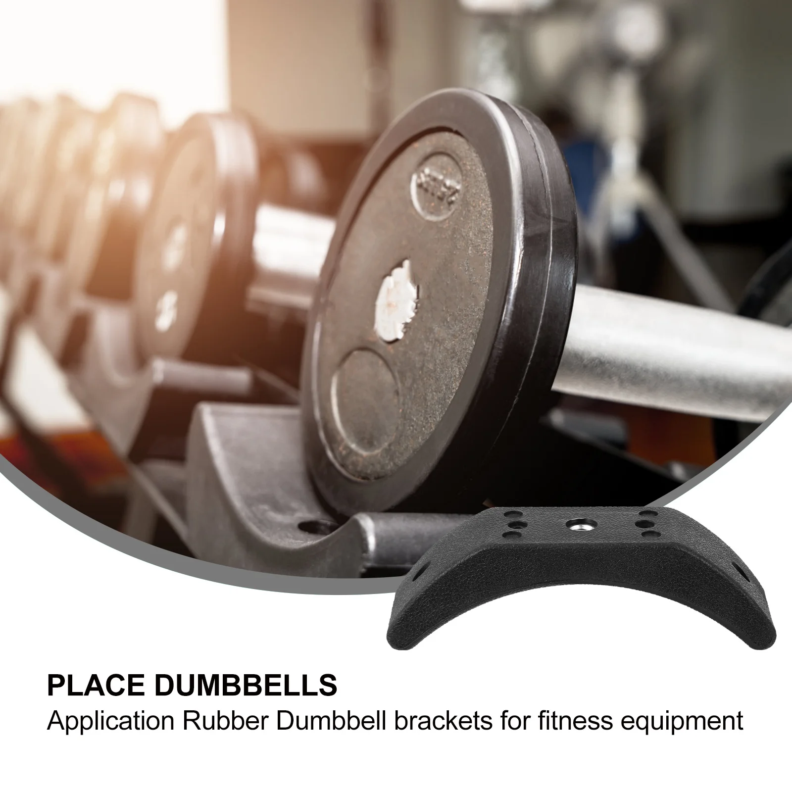 Estante para mancuernas de Fitness, Base de goma negra, soporte de almacenamiento antideslizante para gimnasio en casa, soporte para equipo de entrenamiento, 2 uds.