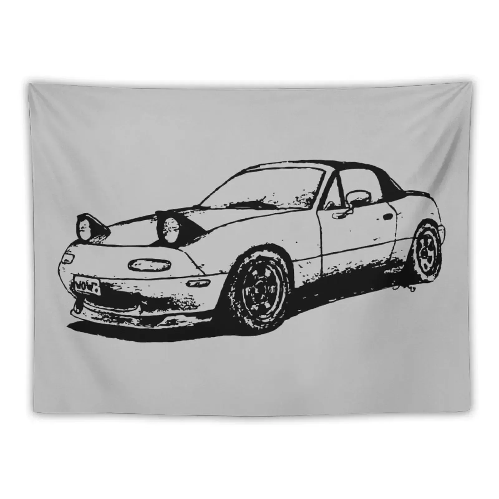 

Roadster Sketch Tapestry Room Decor Aesthetic Room Decor Korean Bedrooms Decorations Tapestry