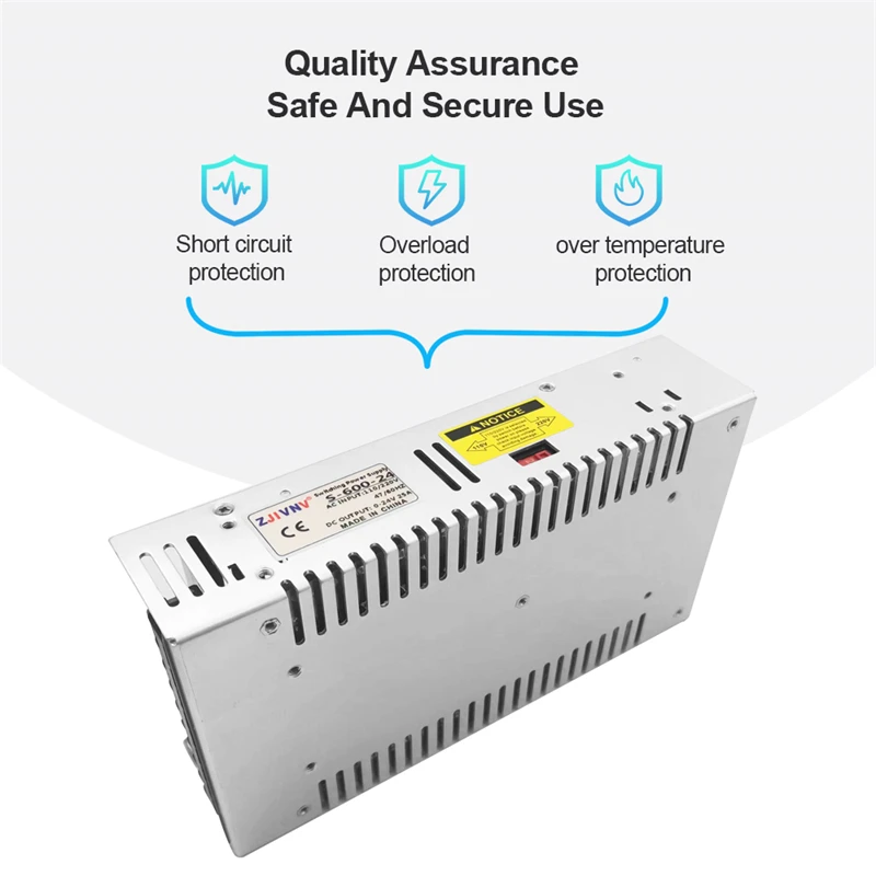 Imagem -05 - Fonte de Alimentação Comutada com Display Digital Led 600w Smps Tensão Ajustável Ac-dc 12v 50a 24v 25a 36v 16a 48v 125a 60v 10a 80v 75a