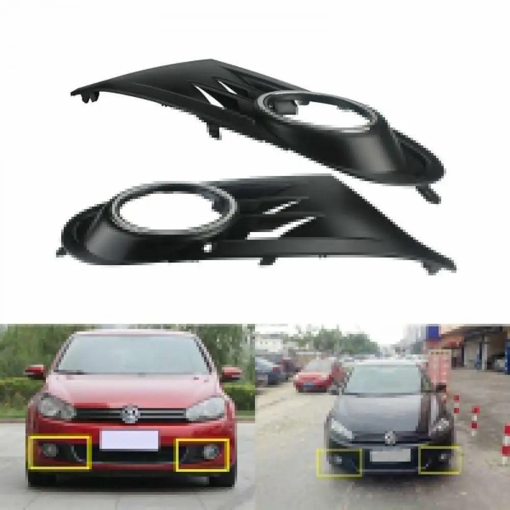 

Left+Right Front Bumper Fog Light Cover Surround Grill For VW Golf MK6 2008-2013