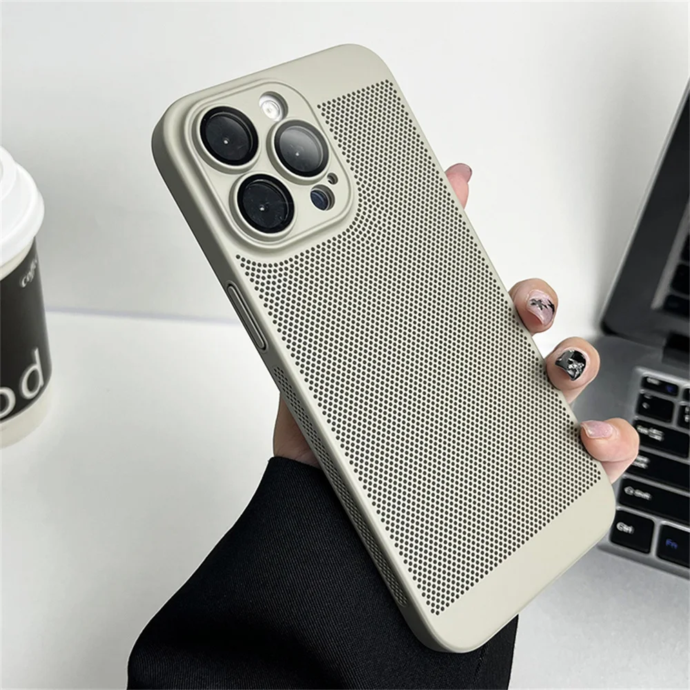 Original Kühlung Matte Wärmeableitung Fall Für iPhone 17 16 15 14 13 12 11 Pro Max X XS Max XR 7 8 Plus 17 Luft Metallic Abdeckung – Detail 4