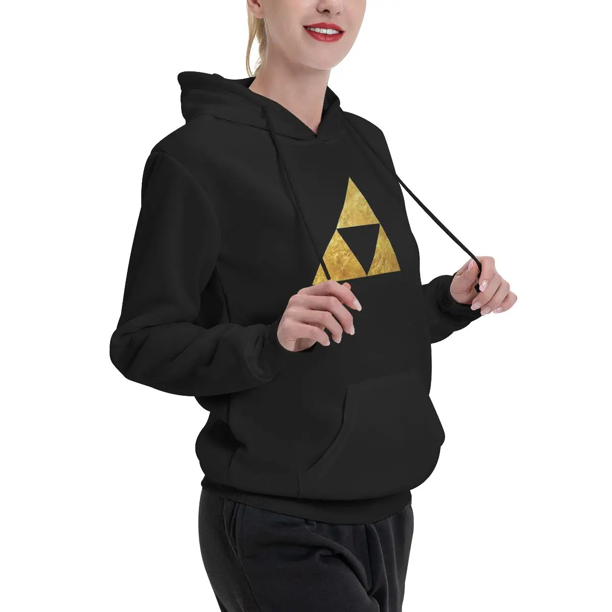 الذهب Triforce رمز زيلدا زوجين هوديس الرجال النساء بلوزة كاجوال بلوزات Harajuku طويلة الأكمام مقنعين الخريف الشتاء #2