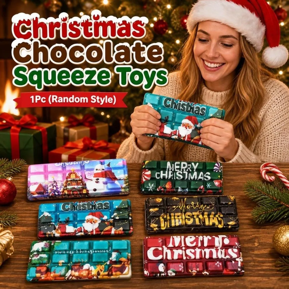 Christmas Big Chocolate Squeeze Toys Soft Anxiety Relief Chocolate Squishy Toy PU Hand Relax Chocolate Pinch Toy