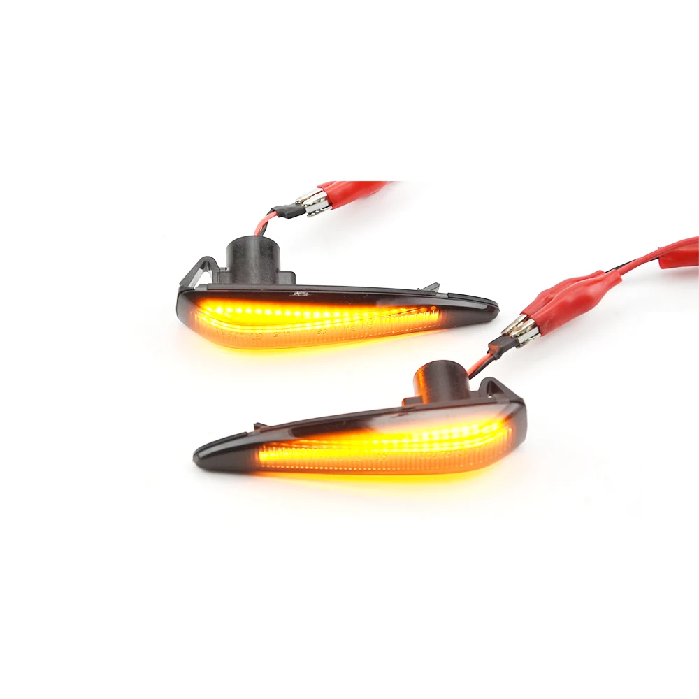 2pcs LED Normal Flashing/Dynamic Side Marker Lights Turn Signal Blinker Lamps No Error For Southeast Mitsubishi Lancer