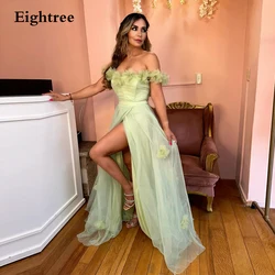 Eightree Green Long Girls Elegant Dresses Evening Dress for Guest Wedding Off Shoulder Graduation Flowers Formal Occasion Gowns