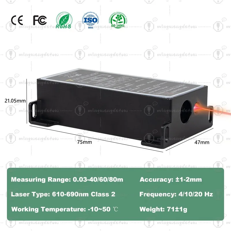 LDK-P4 High Resolution Laser Distance Sensor TTL Output 60m Laser Measuring Range Module Laser Sensor Distance Measuring