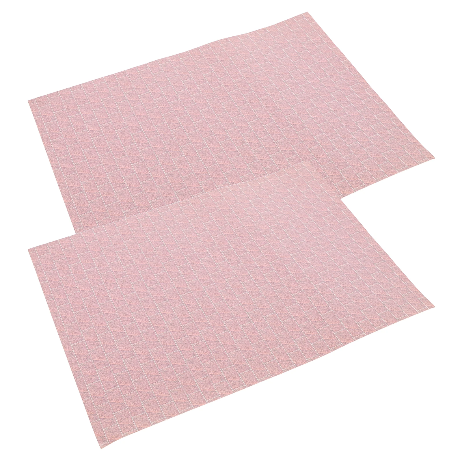 

2 Pcs House Wallpaper Fireplace Contact Stickers Dollhouse Decorative Floor