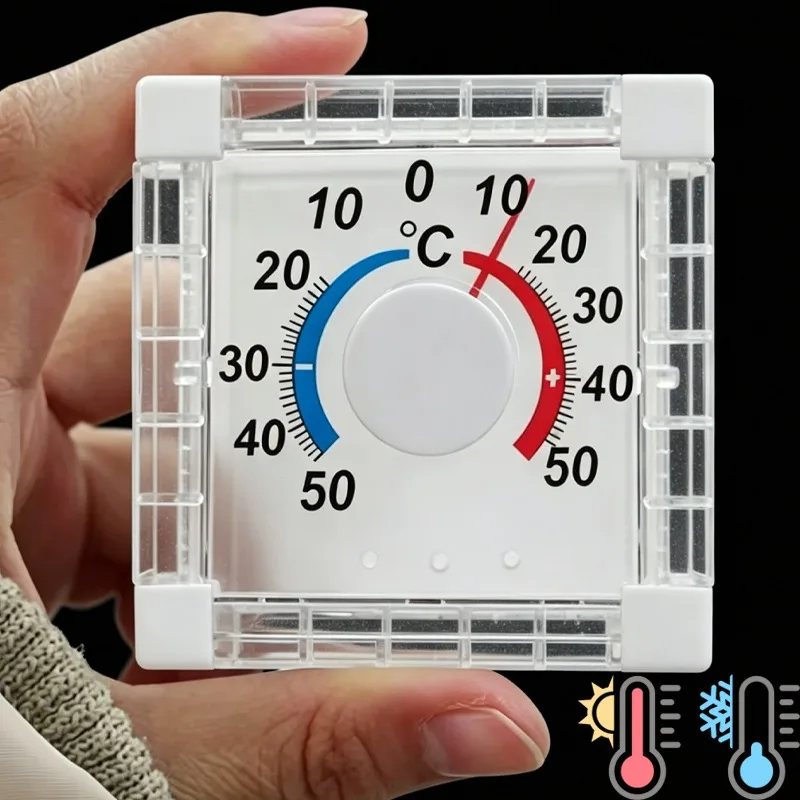 Termómetro de Pared para Interiores y Exteriores sin Batería, Termómetro de Ventana con Indicador de Temperatura -50 ° C~50 ° Disco de Medición Graduado C Home