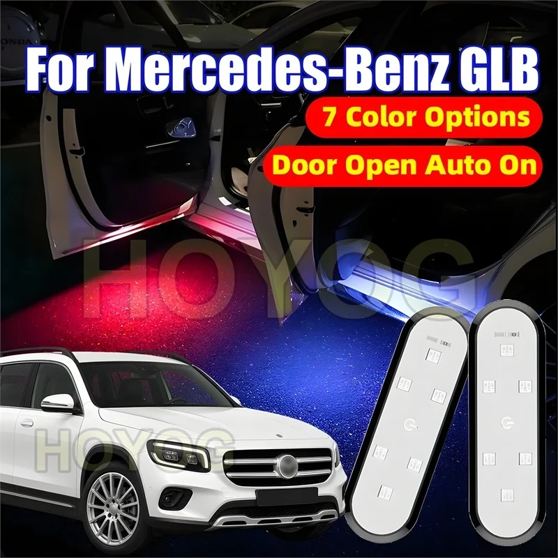Fit for Mercedes-Benz GLB 2019-2026 USB Rechargeable Wireless LED Car Door Welcome Lamp featuring Automatic On/Off