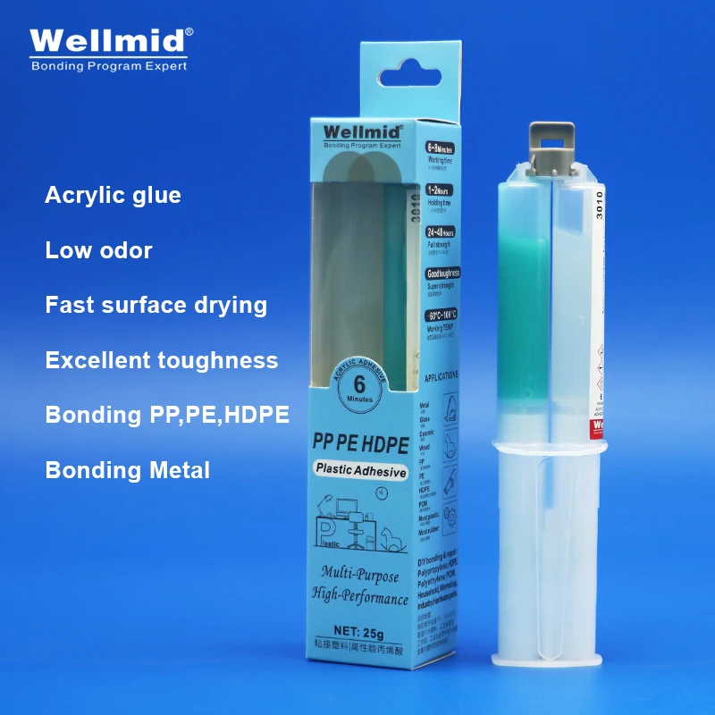 25g Syringe AB Glue Direct Bonding Polypropylene,Propathene,PP,Polyethylene,PE,HDPE,Plastics Metal 3010 Bonded PA,PTFE Adhesives