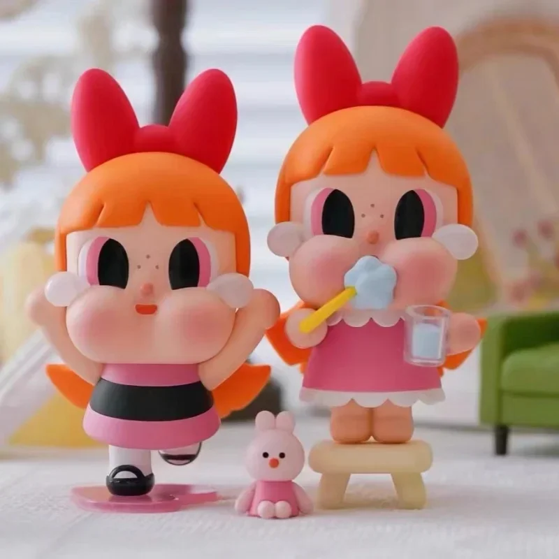 Genuine Crybaby X Powerpuff Girls Figure Surpresa Cute Model Desktop Ornaments Toys Gifts Anime Figures Birthday Gifts Toys Cute