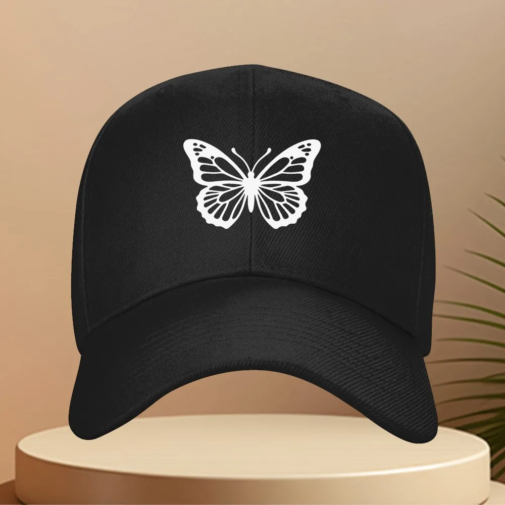 Butterfly Outline Graphic Baseball Cap Unisex Lightweight Polyester Adjustable Outdoor Hat