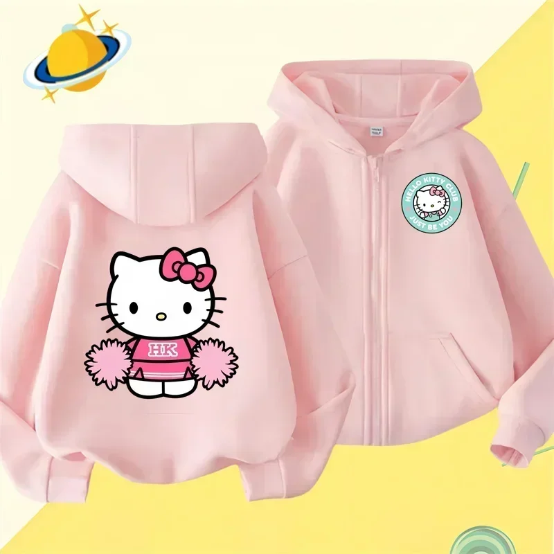 haloktiiy Cat New Pin Zipper Hoodie Girls Sweatshirt Autumn/Winter Long sleeve Harajuku Jumper Disney Pin Casual hoodie top