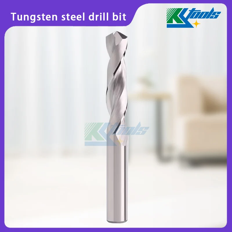 Tungsten steel straight shank drill bit For Aluminum 2.0-9.0mm shank 40mm length 80mm bore hole Tungsten steel twist drill