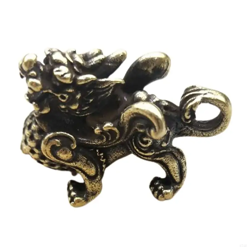

E74E Vintage Brass Fengshui Dragon Statue for Wealth and Luck Ornaments for Desk,Car Home Offices Luck Symbol Sculpture