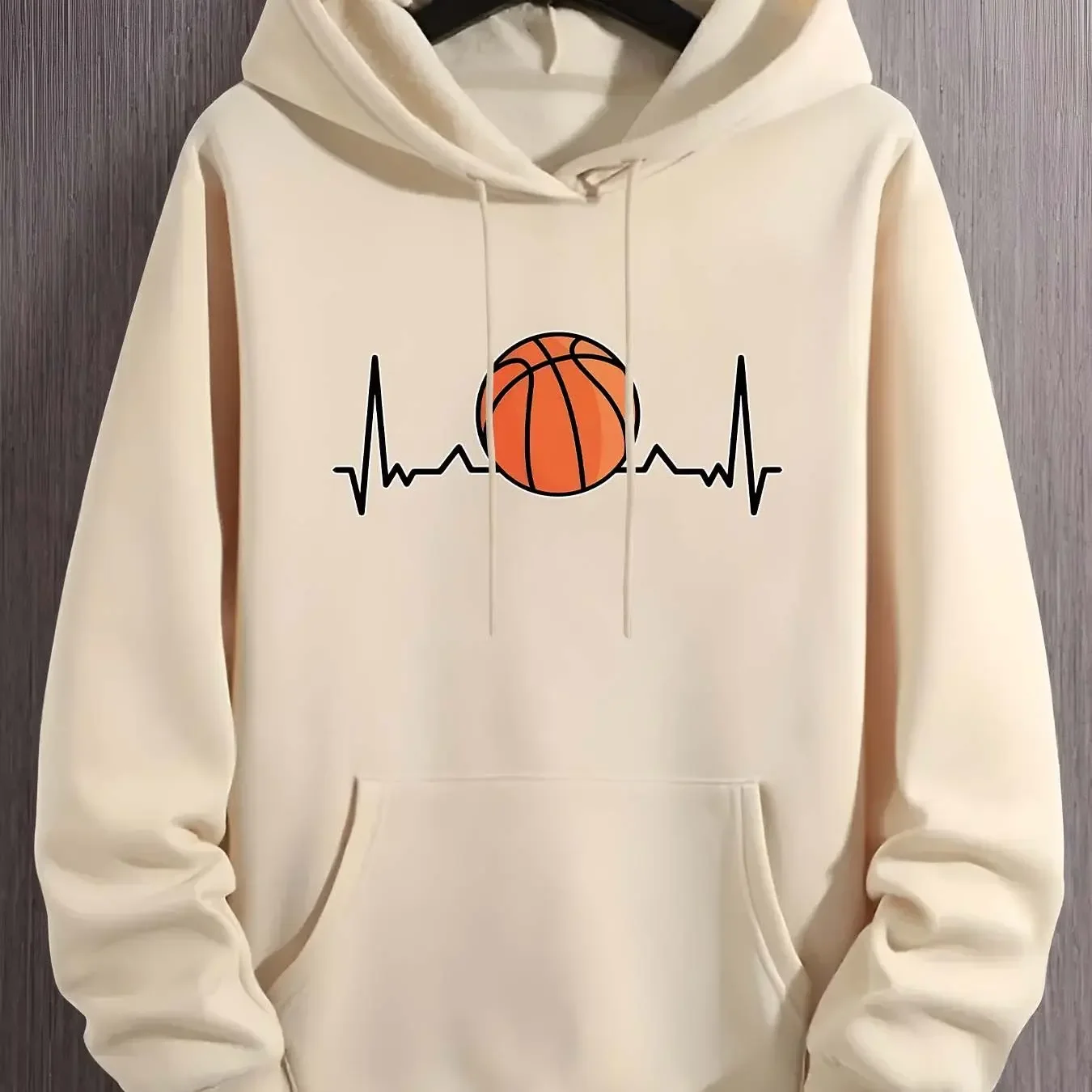 Designed for Men with Casual Patterns This Pullover Sweatshirt Includes a Kangaroo Pocket And Embodies Street Fashion