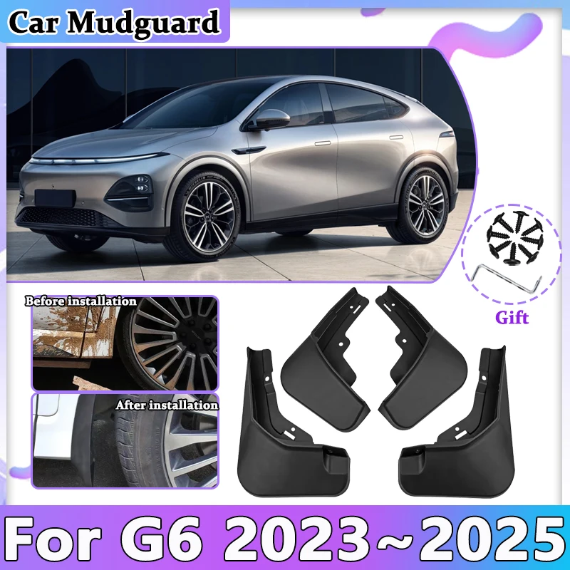 

For XPeng G6 2023 2024 2025 Car Mudguards Mudflaps Splash Splash-proof Mud Guards Flaps Front Rear Wheel Fender Auto Accessories