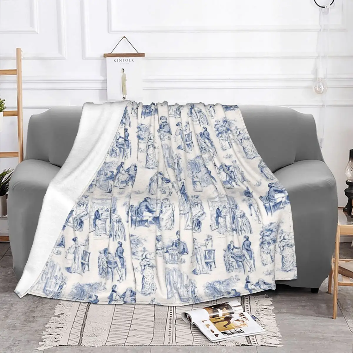 Pride And Prejudice Toile Home Bed Blanket Blankets & Throws Home And Decoration Throw Blanket