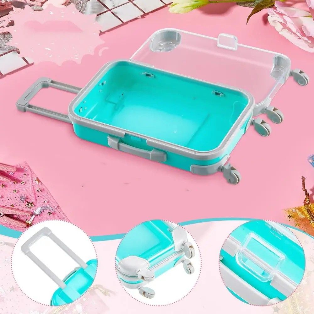 Miniature Mini Suitcase Candy Box Simulation Trolley Case Storage Accessories False Eyelashes Packaging Boxs Portable