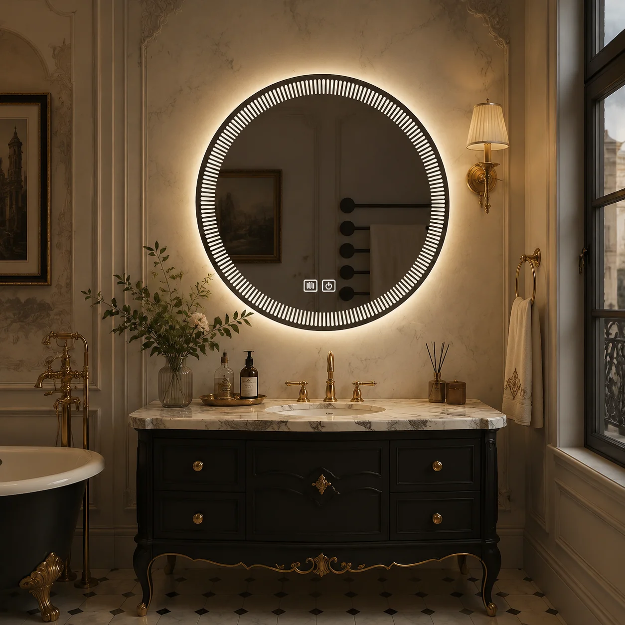 Bathroom Mirror Led - مرآة حمام دائرية بإضاءة LED بقطر