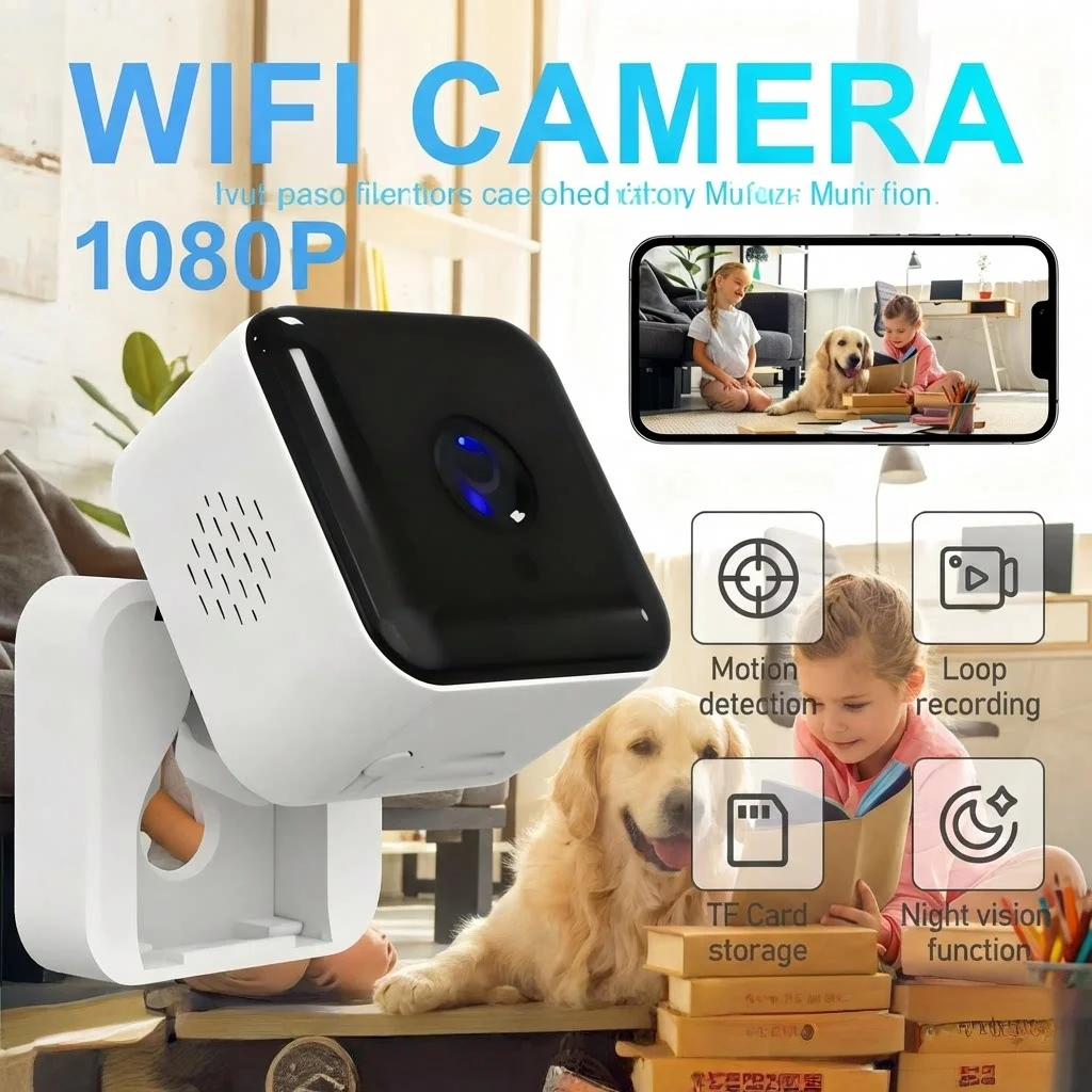 Mini Window Camera Replaces Outdoor Cameras 2.4/5GHz WiFi Camera 3MP Resolution Full-Color Night Vision Through Window Camera
