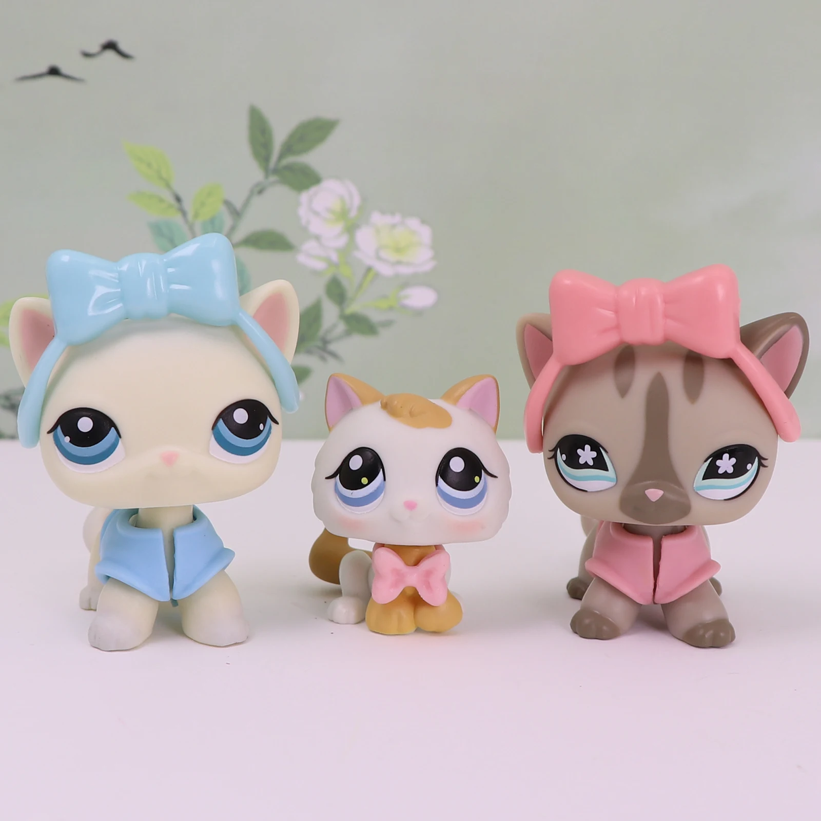 

3 pcs Minilpsshop Shop Bobble Head Toys Shorthair Cat #468 #410 #2291 Kitten #134 Transparent Connector for lps