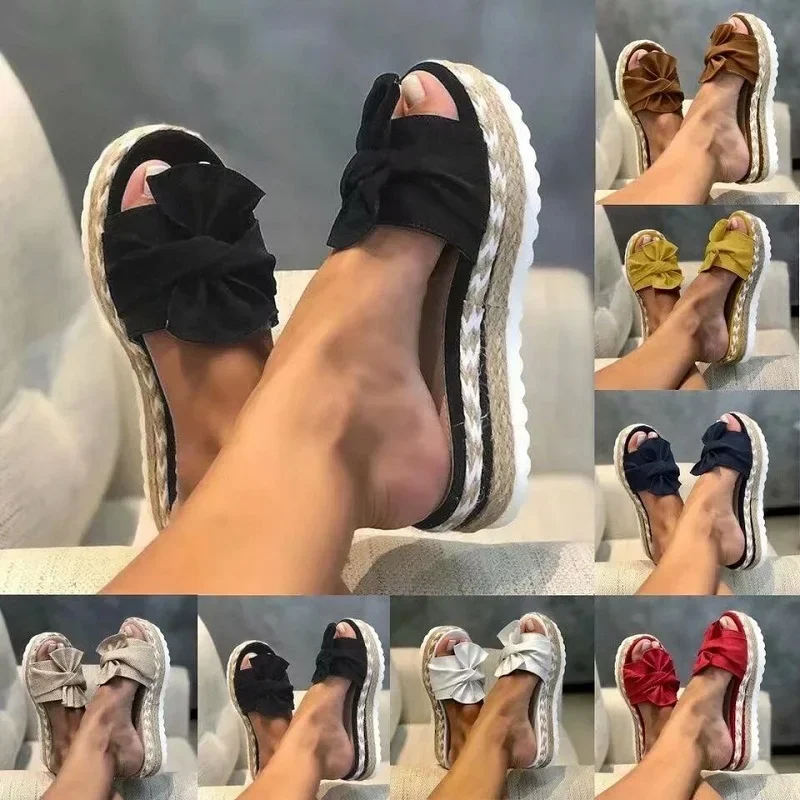 Ladies Shoes 2024 High Quality Summer Women\'s Slippers Solid Color Outdoor Platform Water Proof Concise Casual Sandals Woman