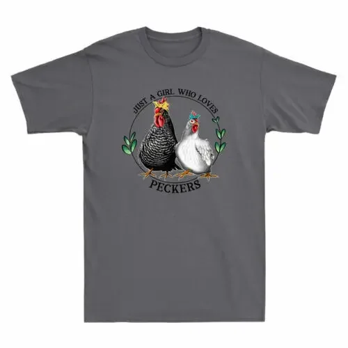 Just A Girl Who Loves Peckers Funny Chickens Lover Gift Men's T-Shirt Cotton Tee