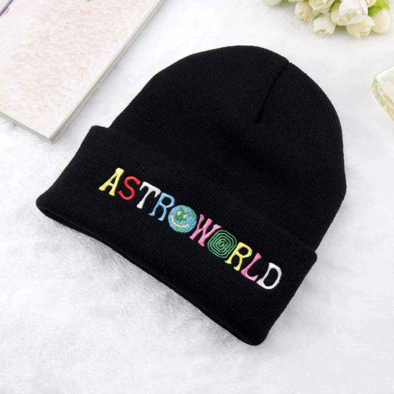 Beanie ASTROWORLD Knitted Hat Embroidery Astroworld Ski Warm Winter Unisex Skullies Beanies