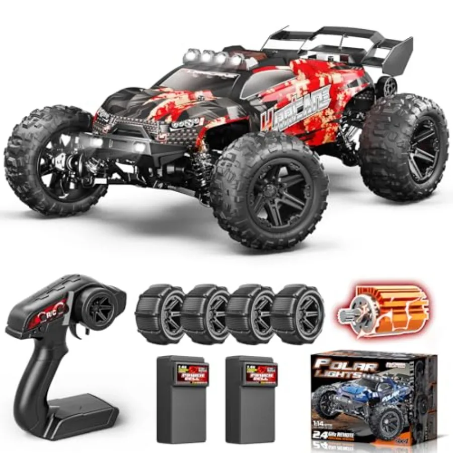 

All Terrain RC Cars for outdoor off-road use ABS plastic body black and red 40km/h high speed with 4X4 waterproof design and 2