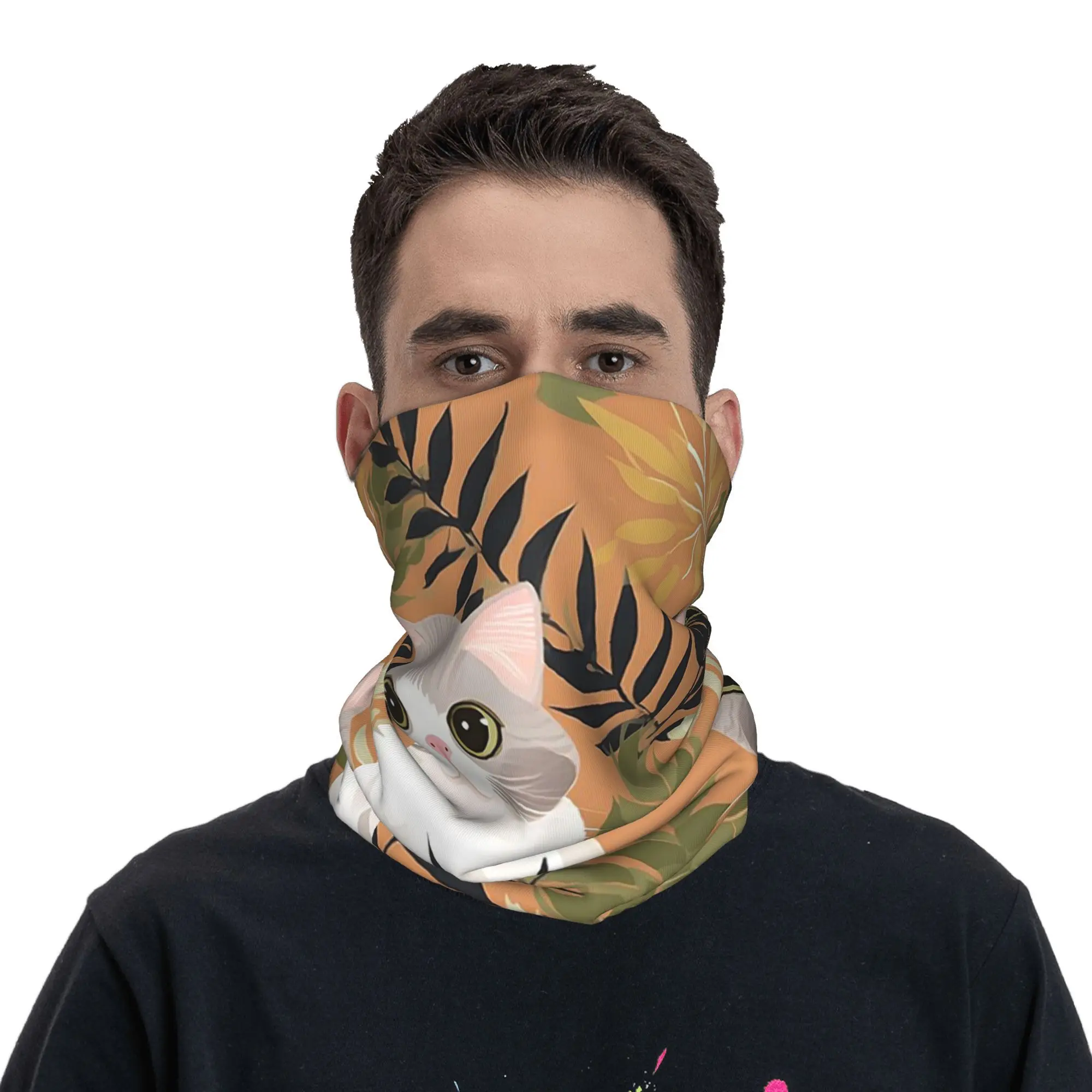 

Серый имбирь и сиамские котята, бандана, гетры с принтом, шарф, теплая маска для лица, езда для мужчин, женщин, взрослых, ветрозащитная