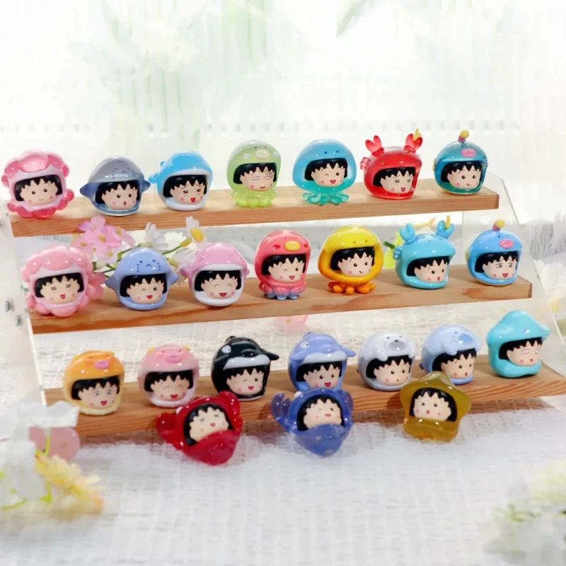 Caja ciega Original chi-bi Maruko, caja misteriosa de la serie océano vibrante, modelo TrendyMini, juguetes, muñeca, decoración de escritorio, regalos coleccionables