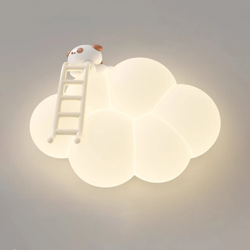 White Cloud Lamp Romantic Children\'s Room Ceiling Lights Mini Astronaut Kitten Puppy LED Nursery Boy Girl Bedroom Ceiling Lamps