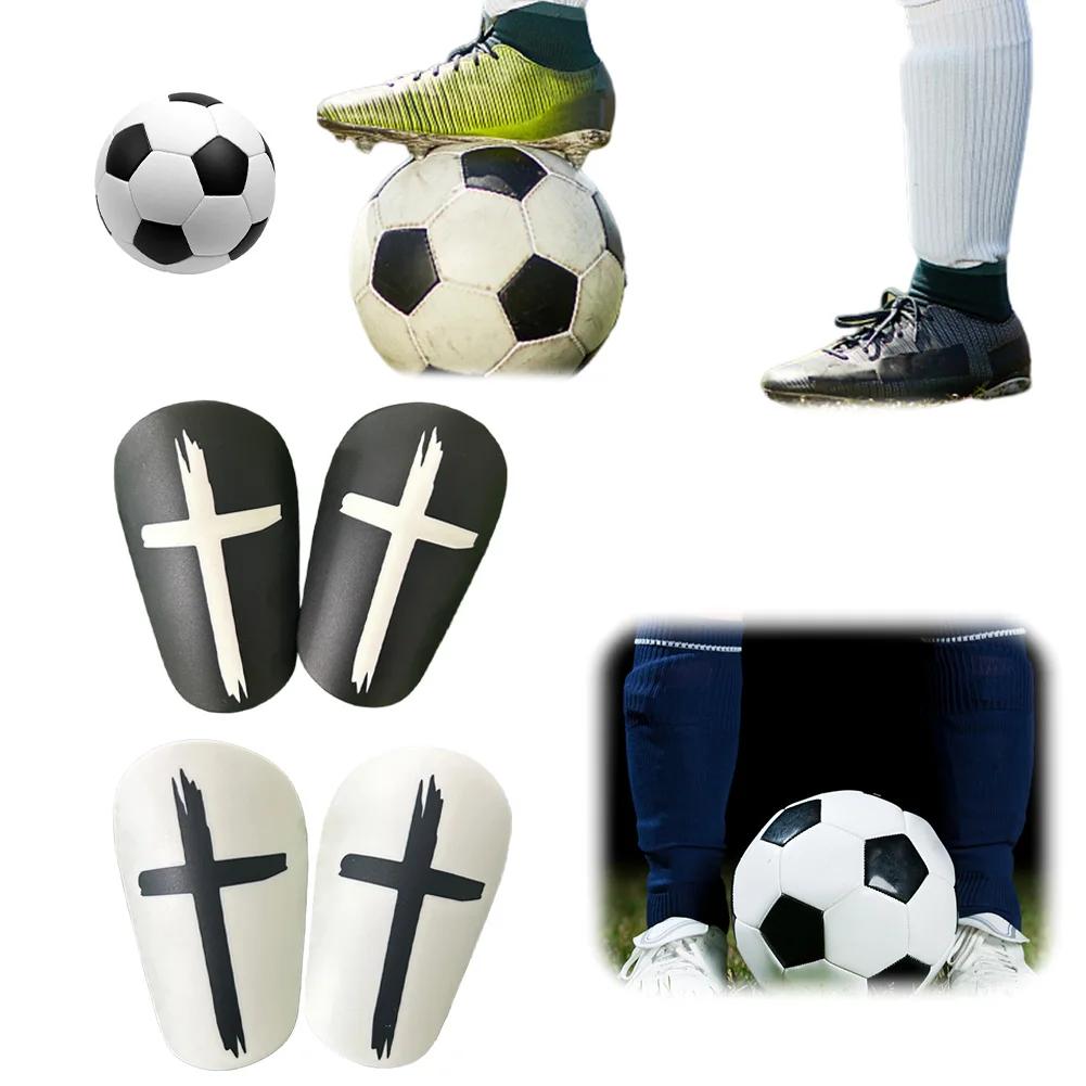 1 par mini caneleiras de futebol cruz pequenas caneleiras de futebol absorção de choque protetor de perna de futebol para homens
