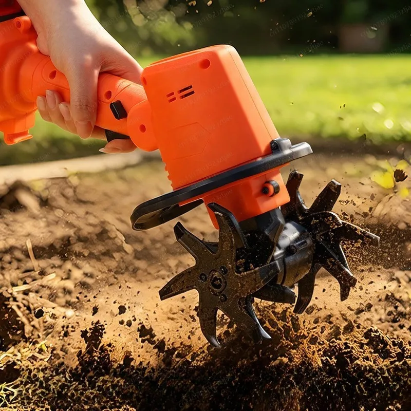 Mini Tiller Cultivator, Compact Garden Rotavator for Weeding, Soil Loosening and Plowing, Household Hoeing Machine