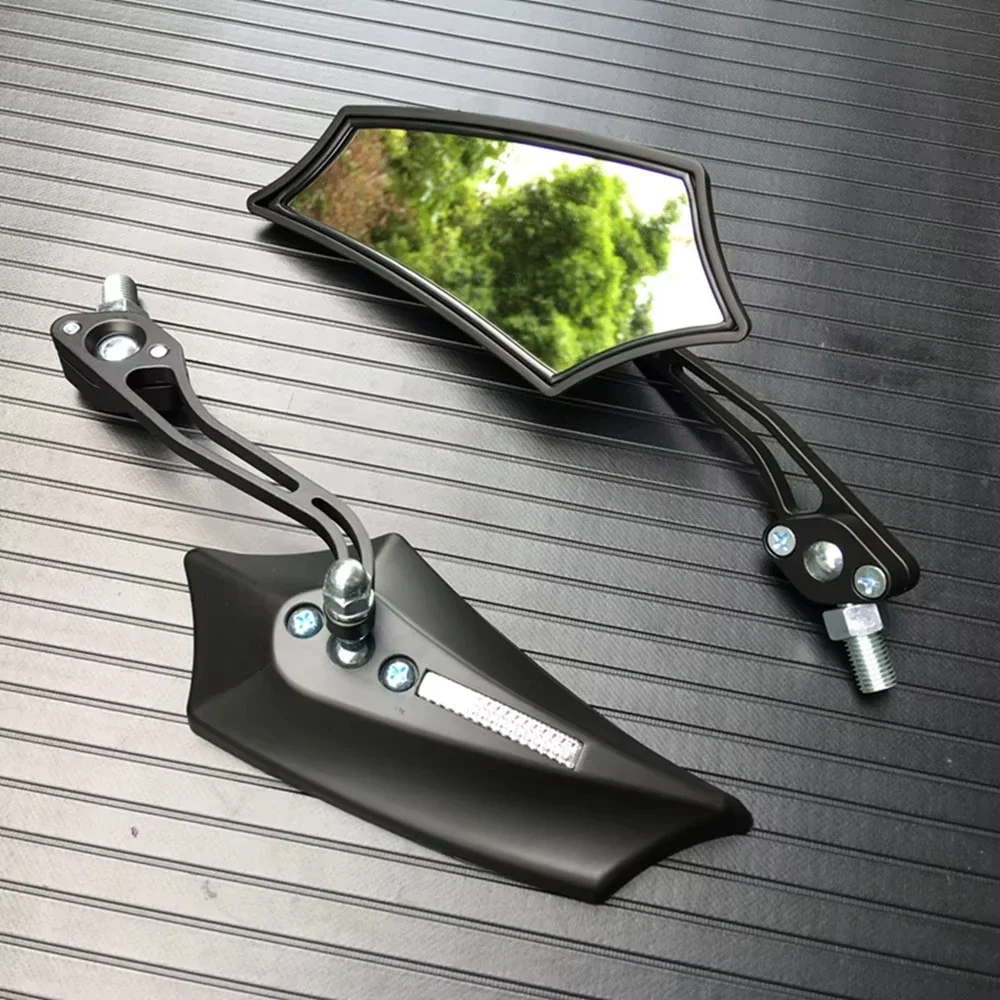 2Pcs Motorcycle Left Right Side 8MM 10MM RearView Mirrors With Changable Screws Universial for Yamaha Honda Kawasaki Suzuki