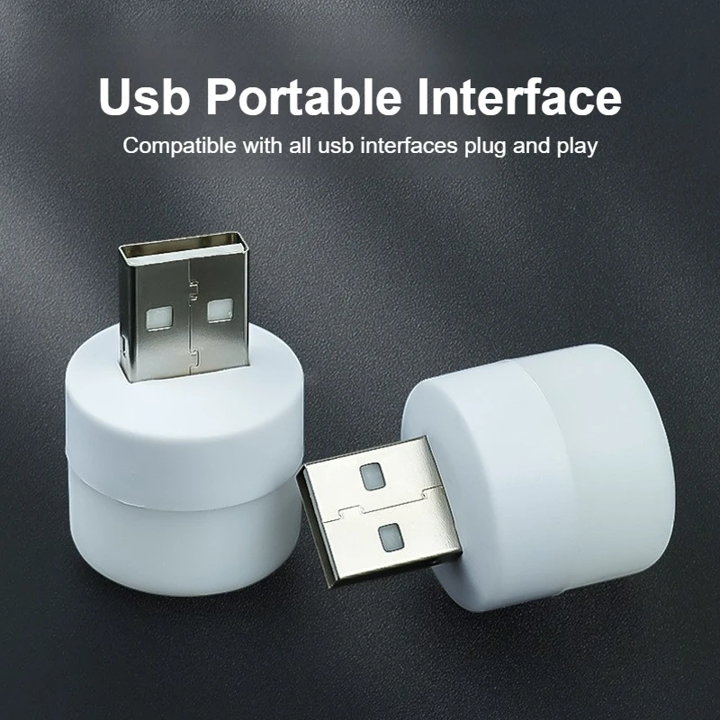 3/5Pcs Mini USB Night Light Warm White Eye Protection Book Reading Light-USB Plug Computer Mobile Power Charging LED Night Lamp