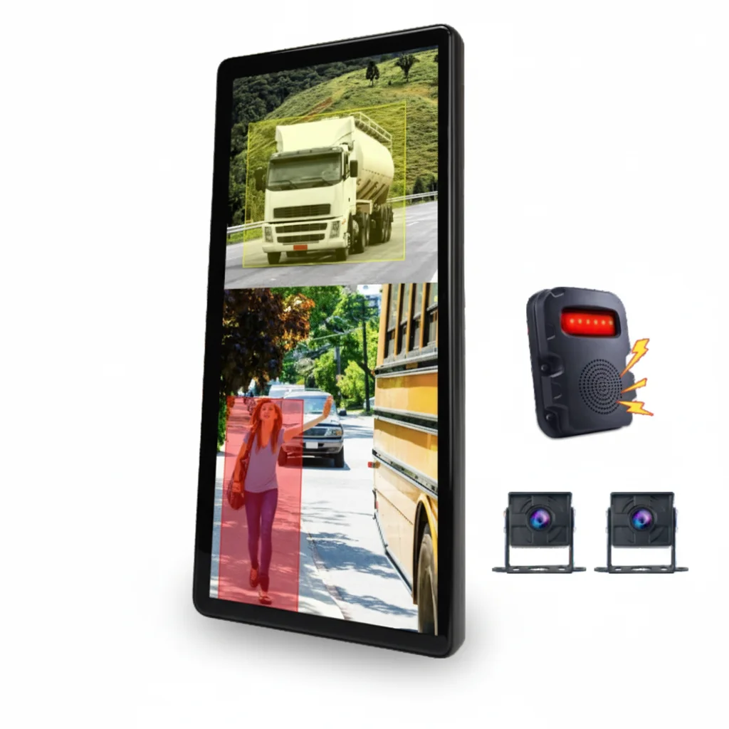 10-Inch IPS Vertical Screen Truck Dash Cam Dual Lens 360-Degree View 1080P Recording AI Blind Spot Detection 1 Year Warranty