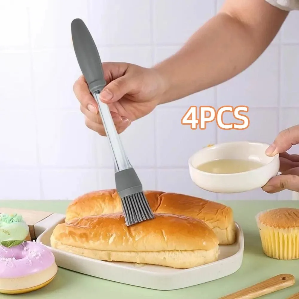 

4Pcs Heat Resistant Silicone Oil Brush Non Stick Food Grade Food Pastry Brush Oil Absorption Multi-functional
