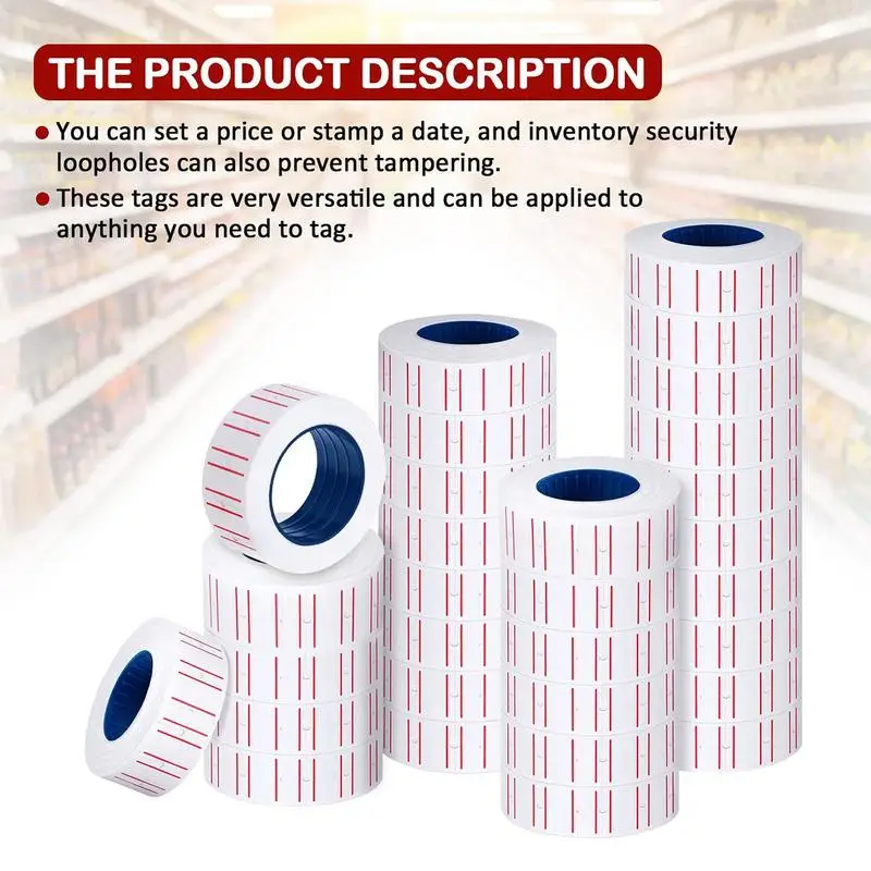 ملصقات ملصقات المنتجات 10 لفات من ورق الترميز، ملصقات بيع قابلة للطباعة، ملصقات متعددة الاستخدام قابلة للإزالة للشركات الصغيرة