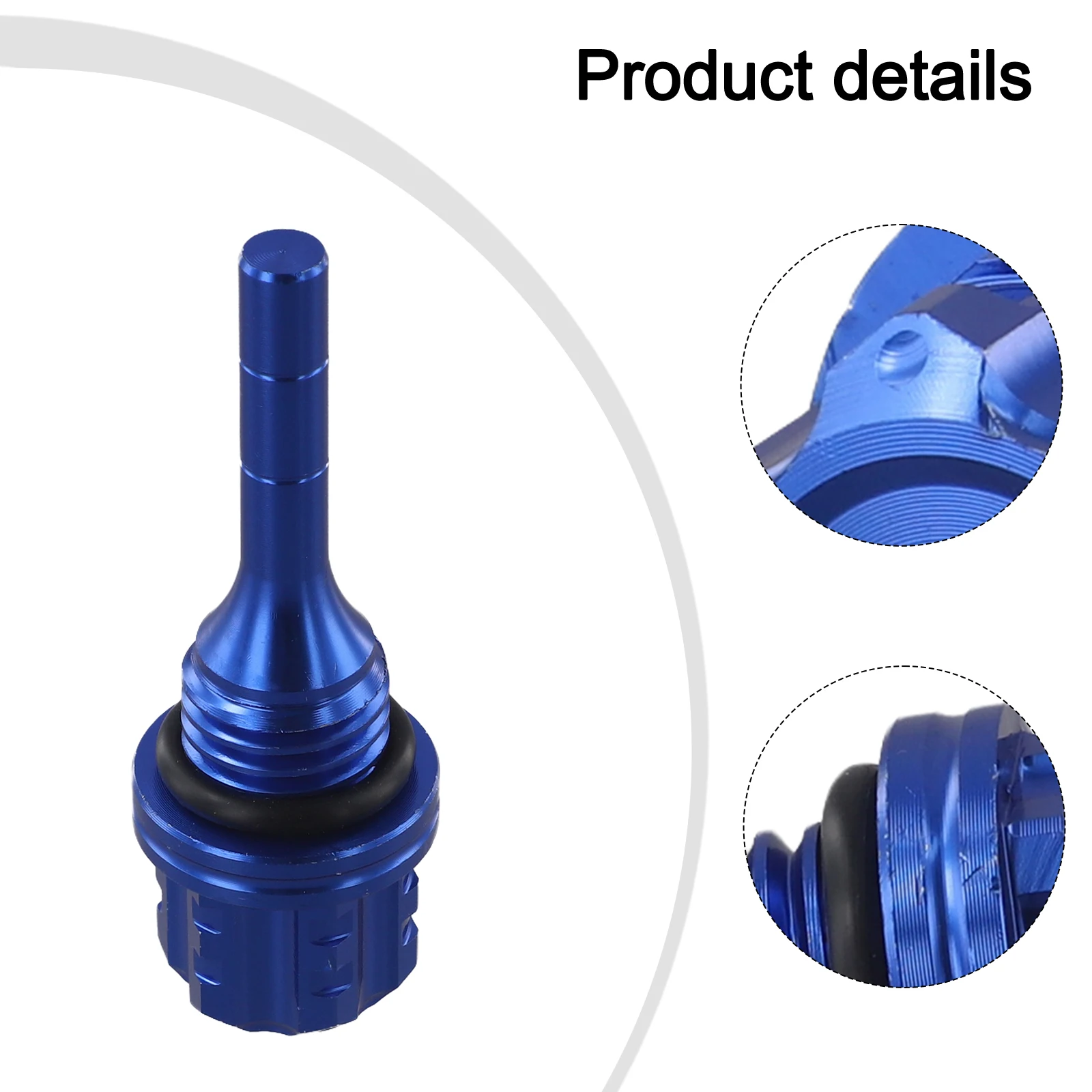 Blue Aluminum Oil Dipstick Motorcycle Accessory Wear-Resistant Material Anodized Finish Easy Installation Lightweight Design