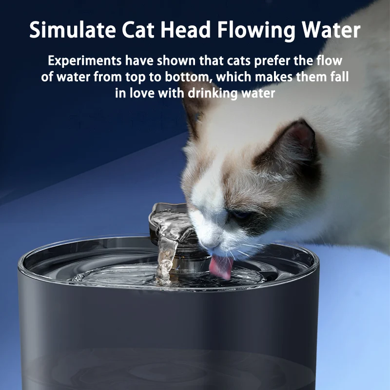 Cat Water Fountain Multiple filters Auto Recirculate Filtring Cats Dog Water Dispenser USB Electric Mute Pump Cat Ear Pet