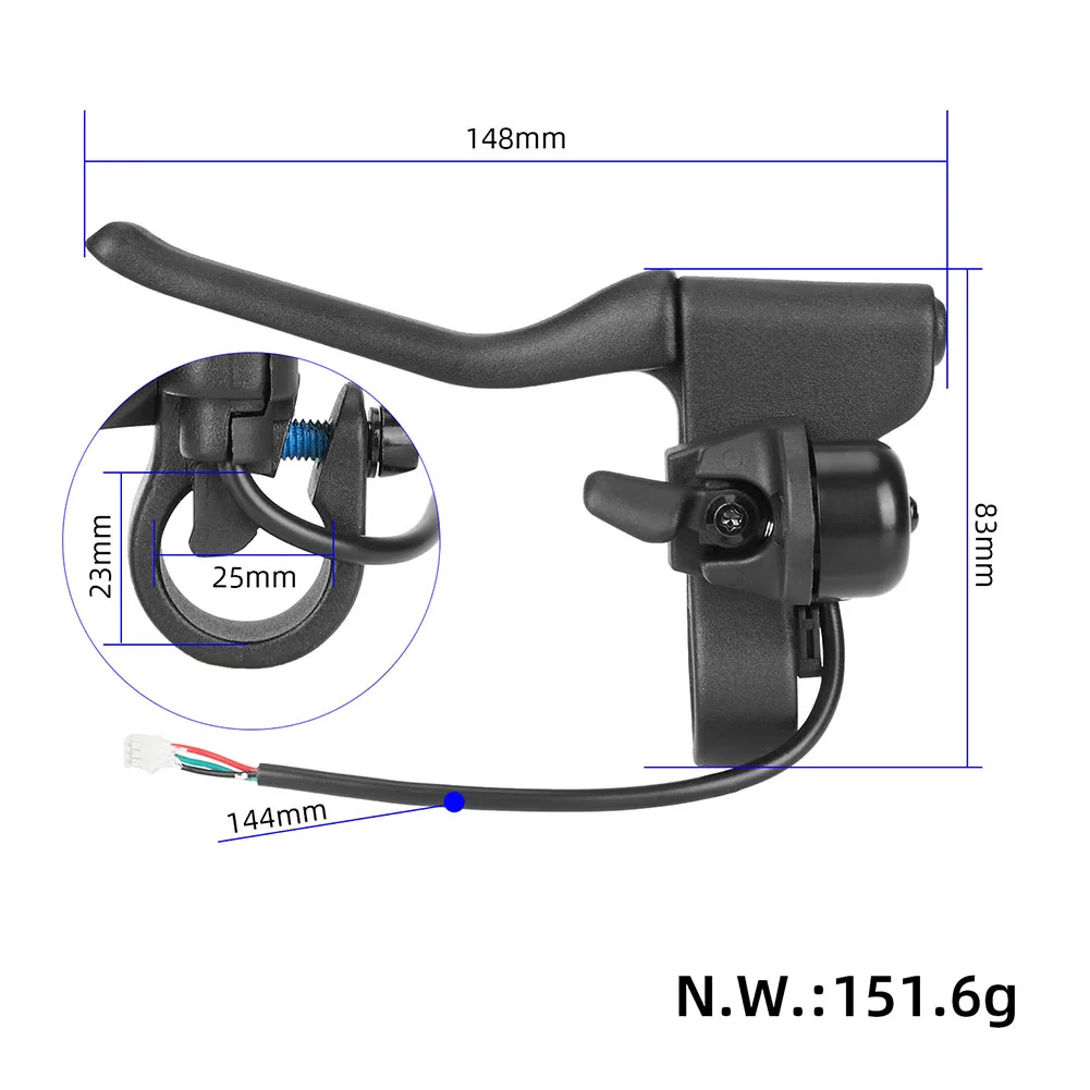 Punho de freio ao ar livre para scooters elétricos, plástico e liga, resistente ao desgaste, 1 * About 151.6g, alta qualidade