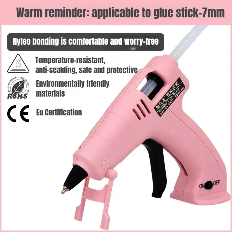 3.7V Mini Electric Hot Melt Glue Gun USB Charging Cordless Silicone Gun with 7mm Glue Sticks Children's DIY Craft Tools